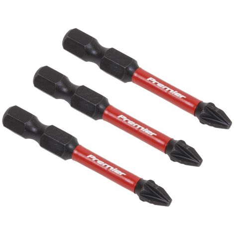 Sealey AK8233 Premier Pozi Impact Power Tool Bits 2 x 50mm 3pc
