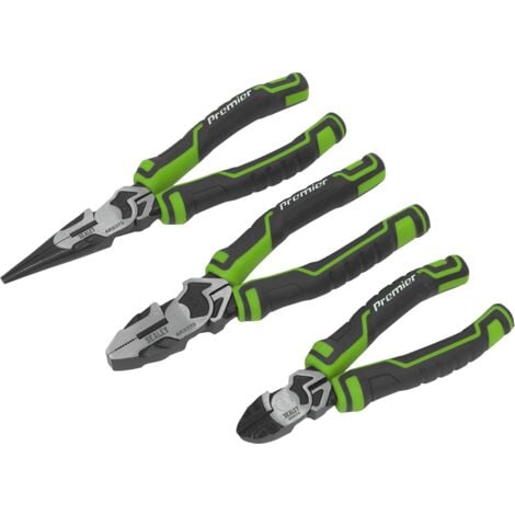 Sealey AK8376HV Premier High Leverage Pliers Set 3pc - Green