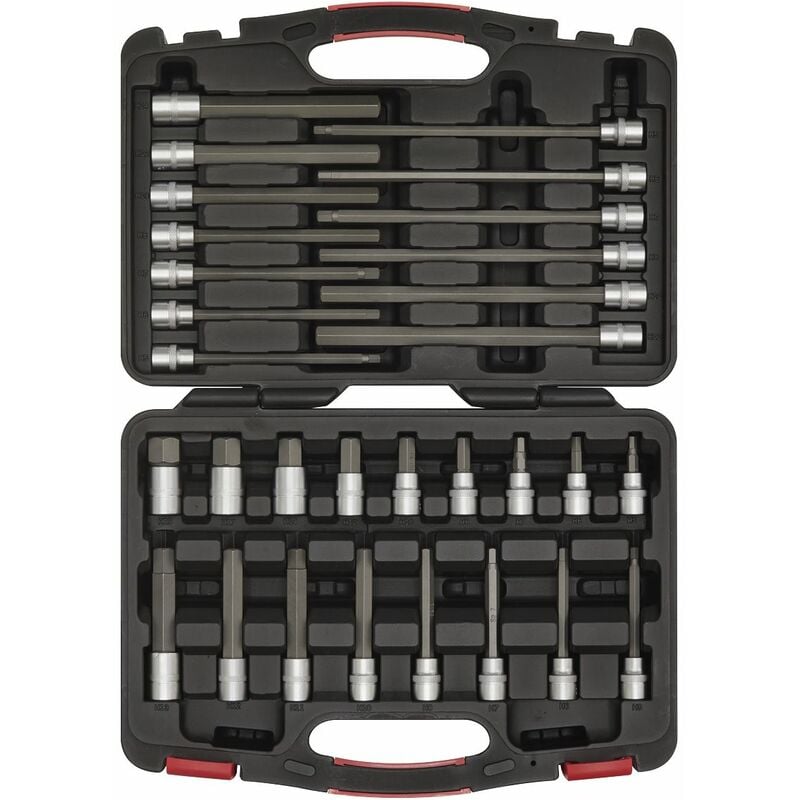 Sealey - Hex Socket Bit Set 30pc 3/8''Sq Drive - Platinum Series AK89000