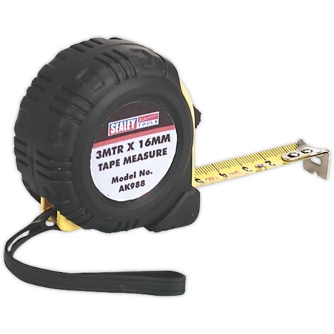 Sealey AK988 Metric/Imperial Rubber Tape Measure 3m(10ft) x 16mm