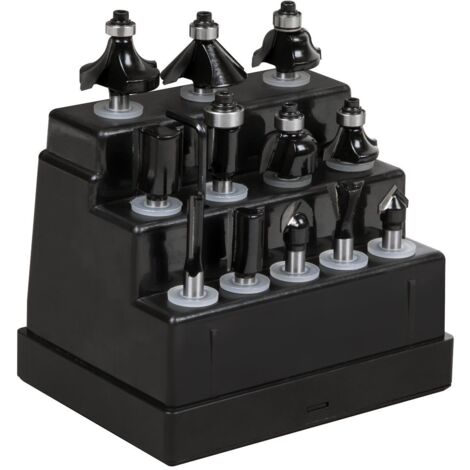 Sealey AK9912 Router Bit Set 1/4"" Shank 12pc