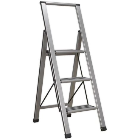 Sealey Aluminium Professional Folding Step Ladder 3-Step 150kg Capacity APSL3