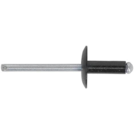Sealey Aluminium Rivet Black Large Flange 3.2 X 10MM Pack of 200