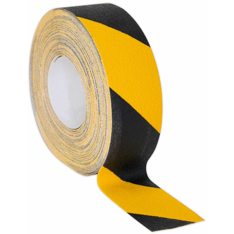 Sealey ANTBY18 Anti-Slip Tape Self-Adhesive Black Yellow 50mm x 18m