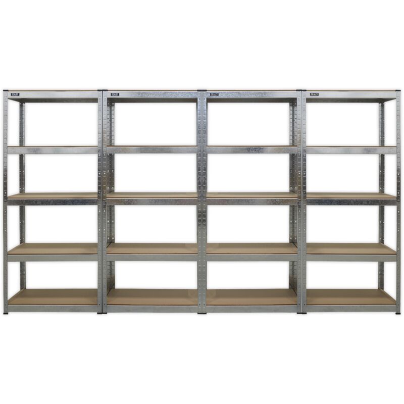 Sealey - AP6150GSCOMBO Racking Unit 5 Shelf 150kg Capacity Per Level - Set of 4