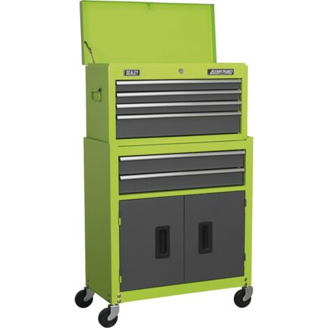 Sealey AP2200BBHV American PRO Topchest & Rollcab Combination 6 Drawer - Green/Grey