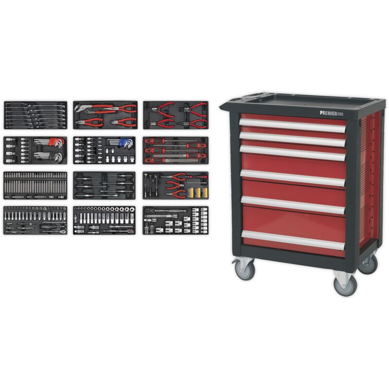 AP2406TBTC01 Premier™ Rollcab 6 Drawer with 298pc Tool Kit - Sealey