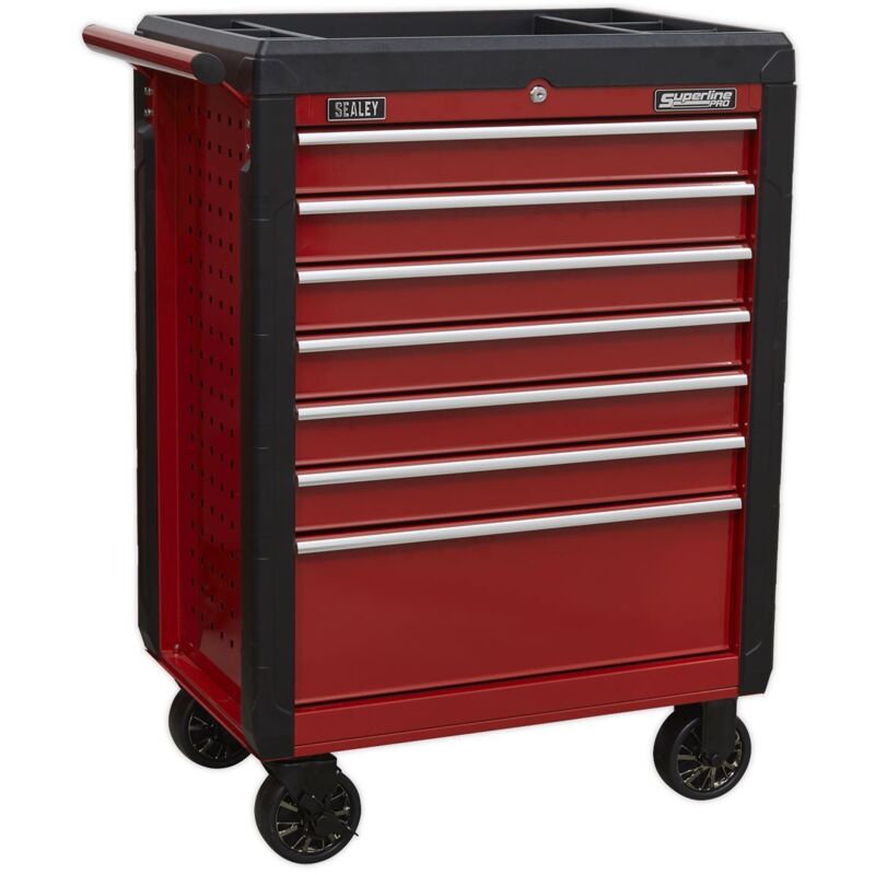 AP3407 Superline pro® Rollcab 7 Drawer - Red - Sealey