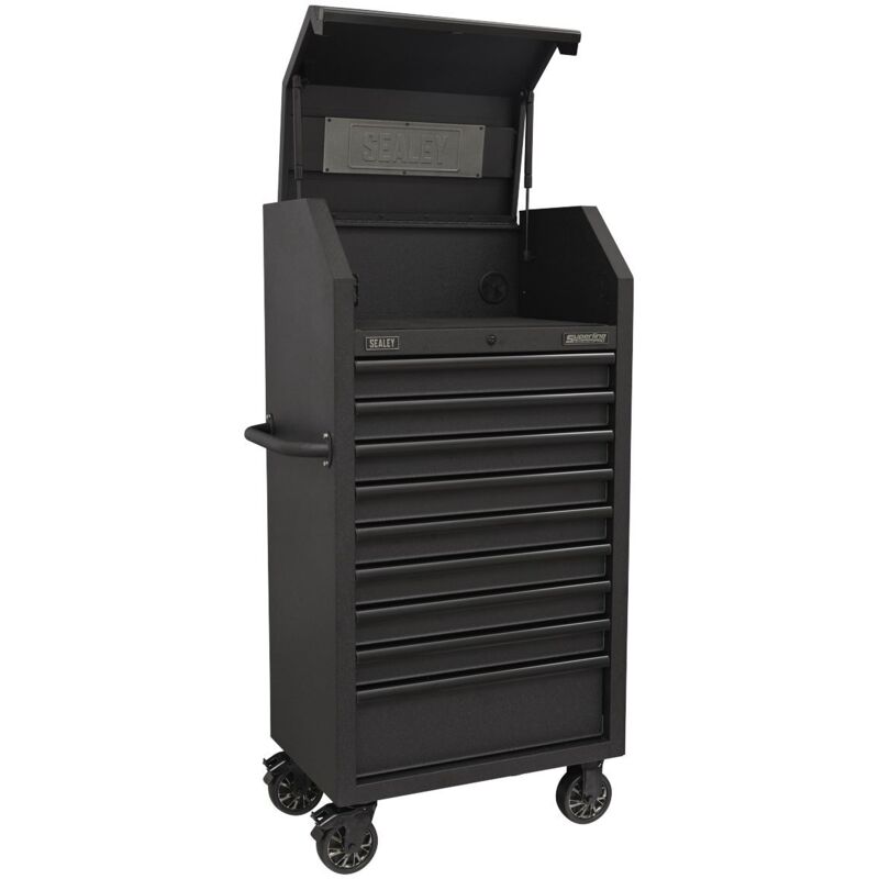 Sealey - AP2709BE Superline pro Black Edition Tower Cabinet with 9 Soft Close Drawers & Power Strip 690mm