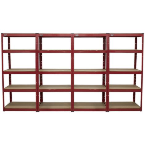 Sealey AP6150COMBO Racking Unit with 5 Shelves 150kg Capacity Per Level - Set of 4
