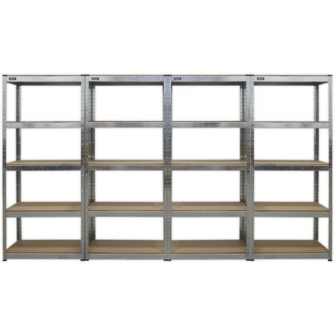 Sealey AP6150GSCOMBO Racking Unit 5 Shelf 150kg Capacity Per Level - Set of 4