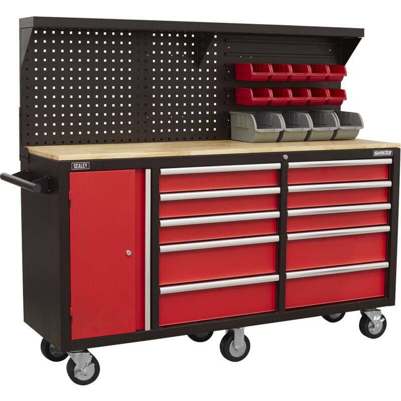 Sealey - AP6310 Superline pro® Mobile Workstation with Backboard 10 Drawer