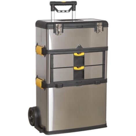 Sealey AP855 Mobile Stainless Steel/Composite Toolbox with 3 Compartments