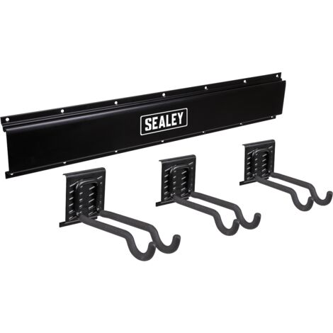 Sealey APHKIT11 Wall Mounting Storage Rail with Sports Equipment Hooks