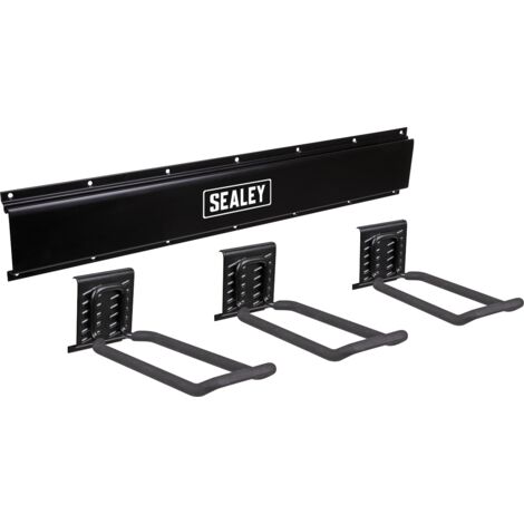 Sealey APHKIT7 Wall Mounting Storage Rail with 3 Closed End Hooks