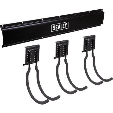 Sealey APHKIT8 Wall Mounting Storage Rail with 3 Large Hooks
