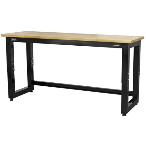 Sealey APMS22 Premier&trade Heavy-Duty Steel Adjustable Workbench with Wooden Worktop 1830mm
