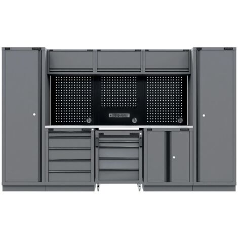 Sealey APMSBESTACK01SS Superline PRO Black Edition Storage System with Stainless Worktop 3.24m