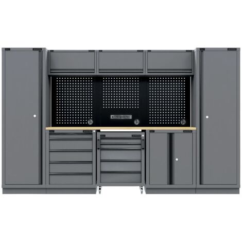 Sealey APMSBESTACK01W Superline PRO Black Edition Storage System with Rubber Wood Worktop 3.24m