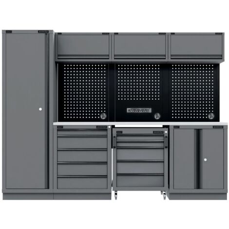 Sealey APMSBESTACK02SS Superline PRO Black Edition Storage System with Stainless Worktop 2.64m