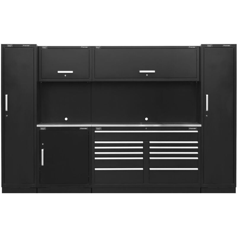 Sealey - APMSCOMBO7SS Premier&trade Storage System with Stainless Worktop 3.55m