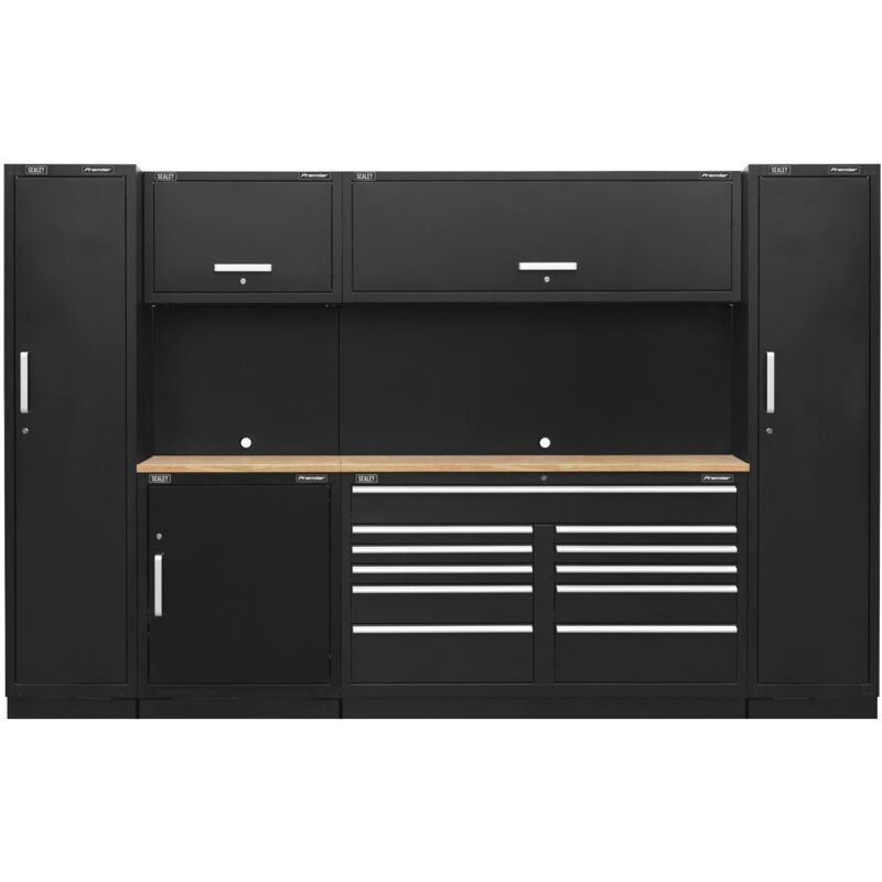 Sealey Premier&trade Storage System with Hardwood Worktop 3.55m APMSCOMBO7W