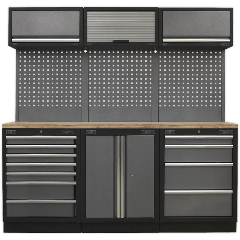 Sealey - Superline PRO® 2.0m Storage System - Wood Worktop APMSSTACK07W