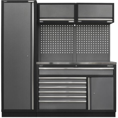 Sealey APMSSTACK09SS Superline Pro Storage System with Stainless Steel Worktop ( 1960 x 460 x 2000mm)
