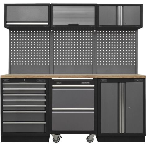 Sealey APMSSTACK12W Superline PRO® Storage System with Pressed Wood Worktop 2.04m