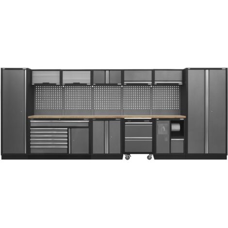 Sealey APMSSTACK15W Superline PRO® Storage System with Pressed Wood Worktop 4.92m