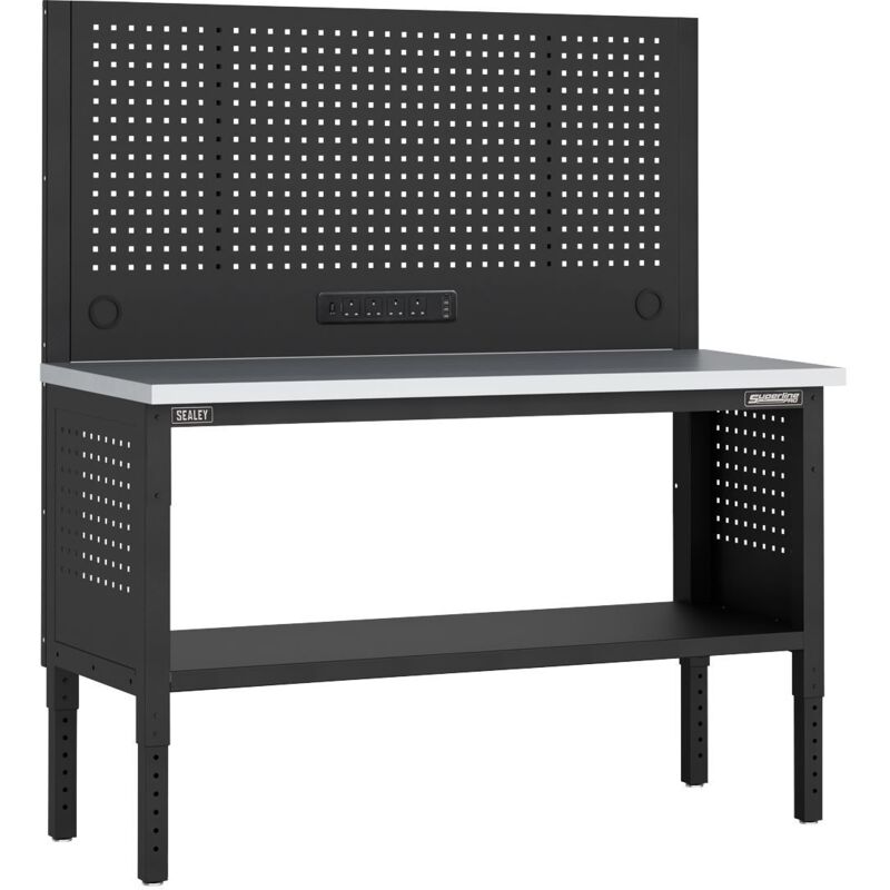 Sealey APMWB60COMBOSS Superline PRO Modular Workbench with Pegboard Back Panel Stainless Steel Worktop 1525mm