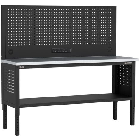Sealey APMWB72COMBOSS Superline PRO Modular Workbench with Pegboard Back Panel Stainless Steel Worktop 1830mm