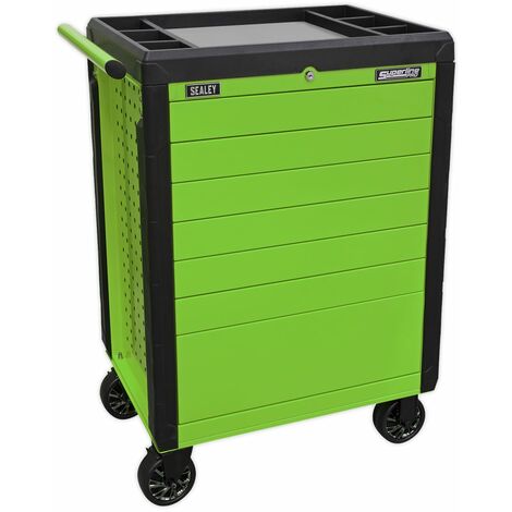 Sealey APPD7G Rollcab 7 Drawer Push-To-Open Hi-Vis Green