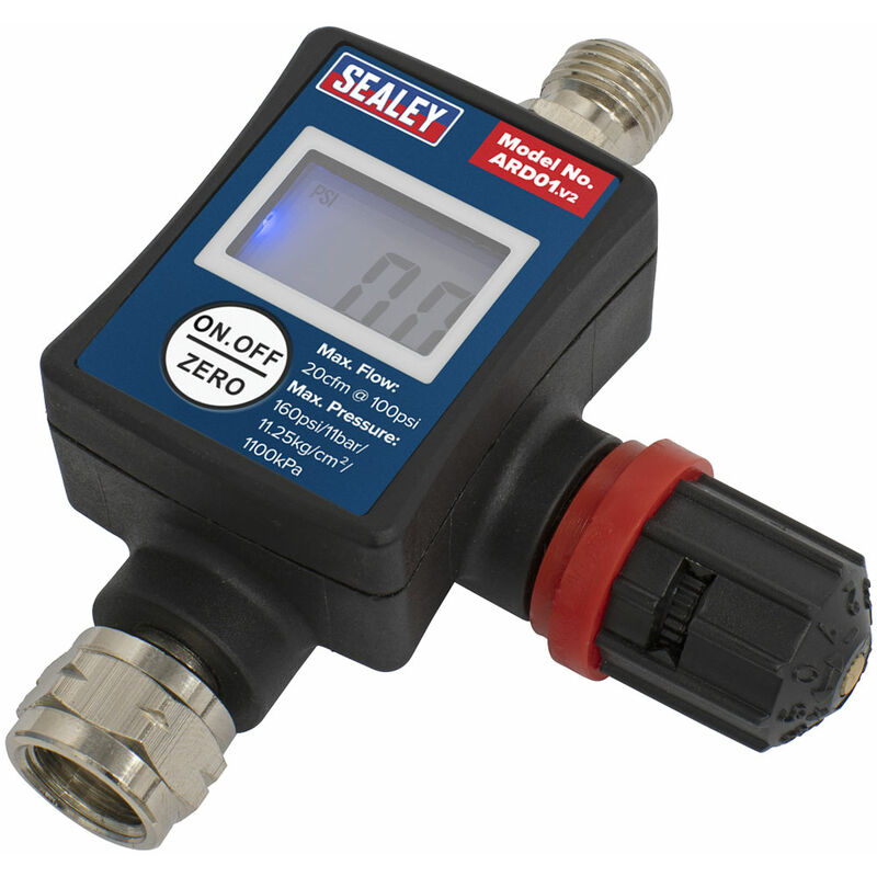 ARD01 On-Gun Air Pressure Regulator/Gauge Digital - Sealey