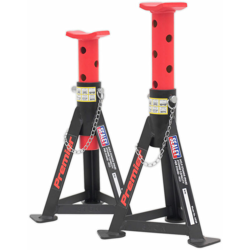 AS3R Axle Stands (Pair) 3tonne Capacity per Stand - Red - Sealey