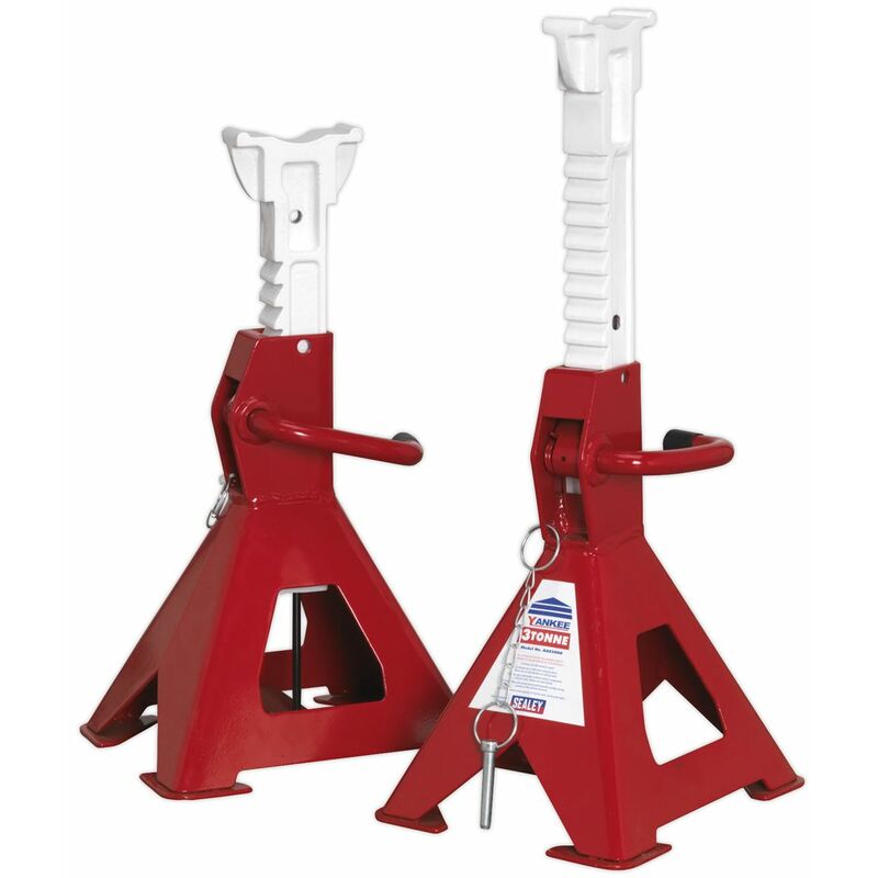Sealey - Axle Stands (Pair) 3tonne Capacity per Stand Auto Rise Ratchet AAS3000