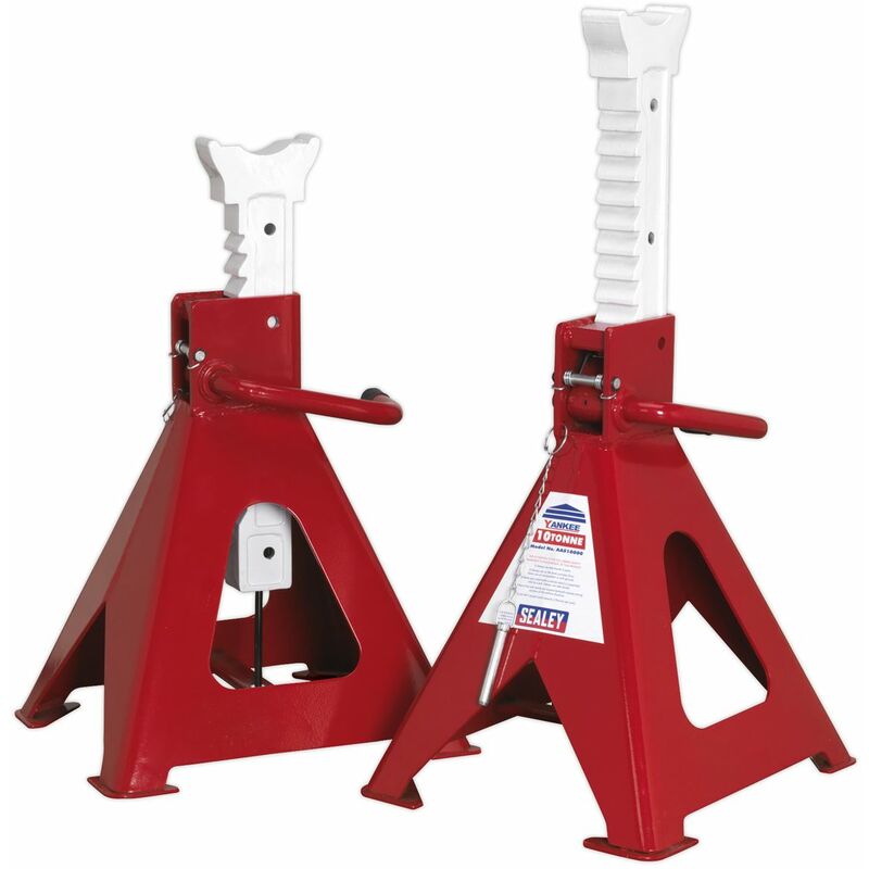 Sealey - Axle Stands (Pair) 10 Tonne Capacity per Stand Auto Rise Ratchet AAS10000
