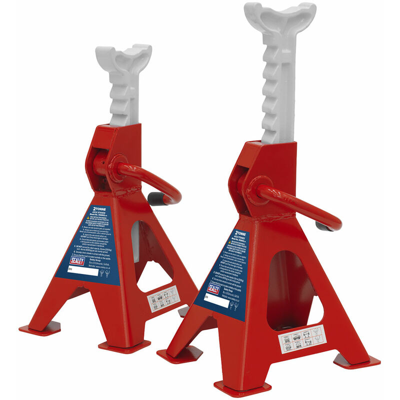 Sealey VS2002 Axle Stands (Pair) 2tonne Capacity per Stand Ratchet Type