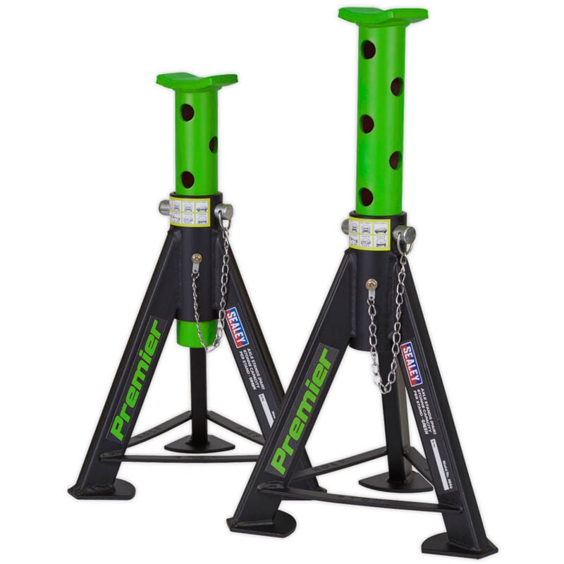 AS6G Axle Stands (Pair) 6tonne Capacity per Stand - Green - Sealey