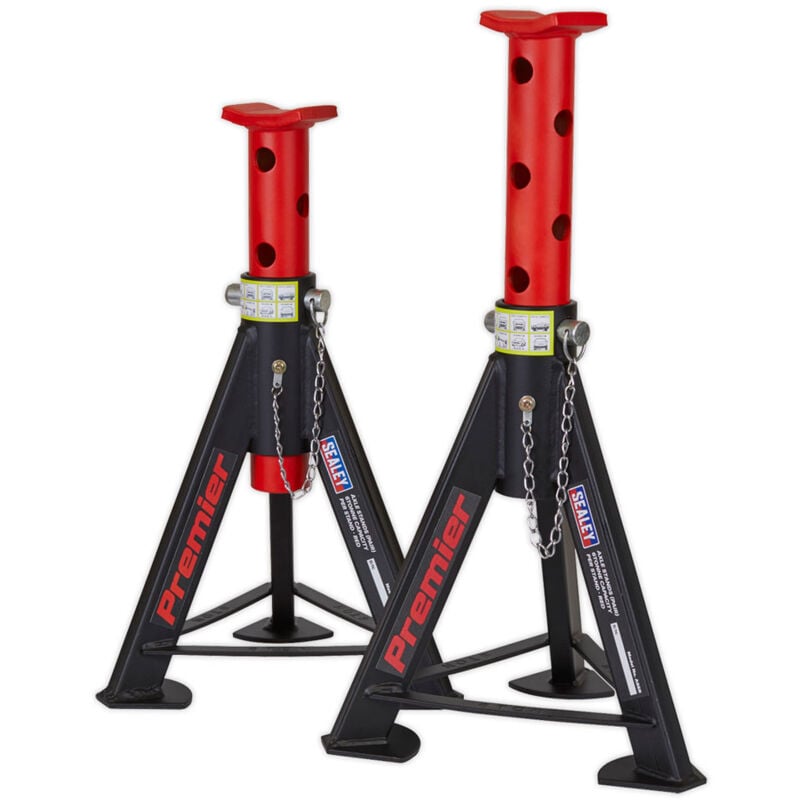 AS6R Axle Stands (Pair) 6tonne Capacity per Stand - Red - Sealey