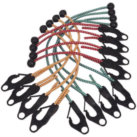 Sealey Assorted Tarpaulin Bungee Cord Set 12pc TARP12