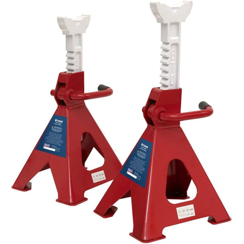 Sealey - VS2006 Ratchet Type Axle Stands (Pair) 6 Tonne Capacity per Stand