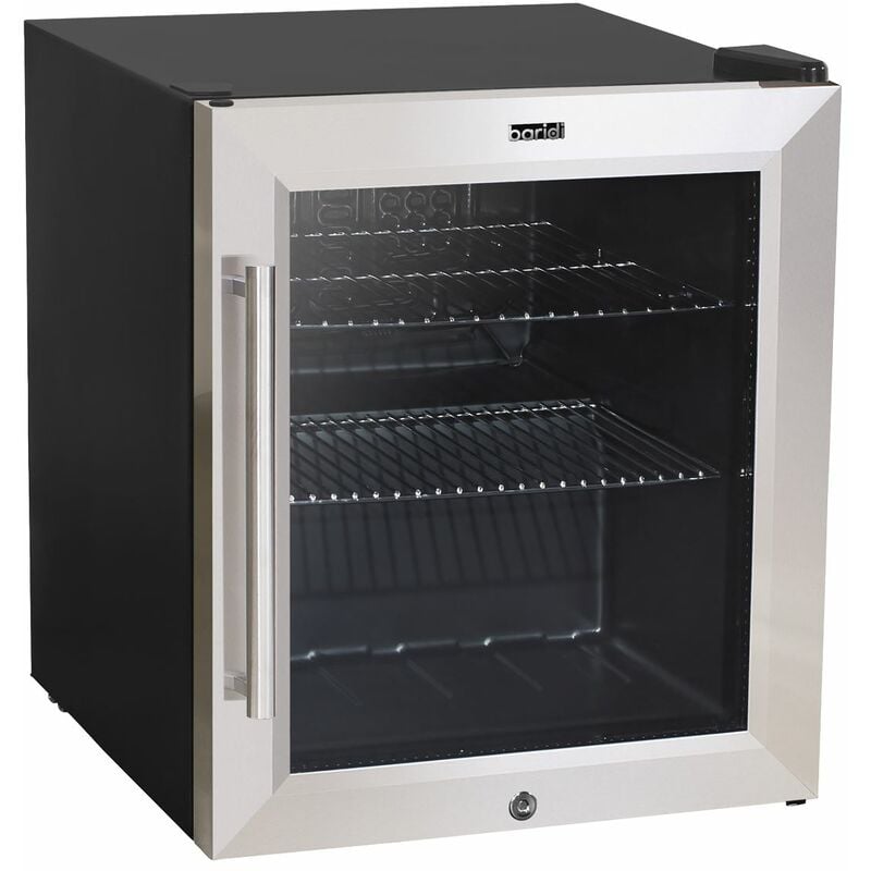 Baridi 50L Tabletop Drinks Fridge, Mini Beer Cooler, Glass Door, Stainless Steel DH75 - Sealey