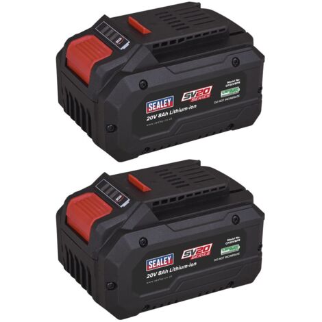 Sealey BK08 SV20 Series Power Tool Battery 20V 8Ah - Pack of 2