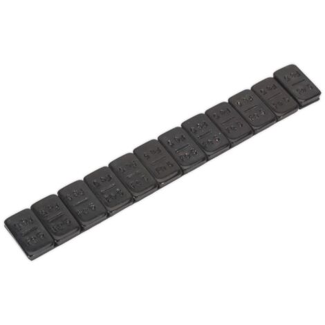 Sealey Black Steel Adhesive Wheel Weight 5g Strip of 12 - Pack of 50 WWSA5B