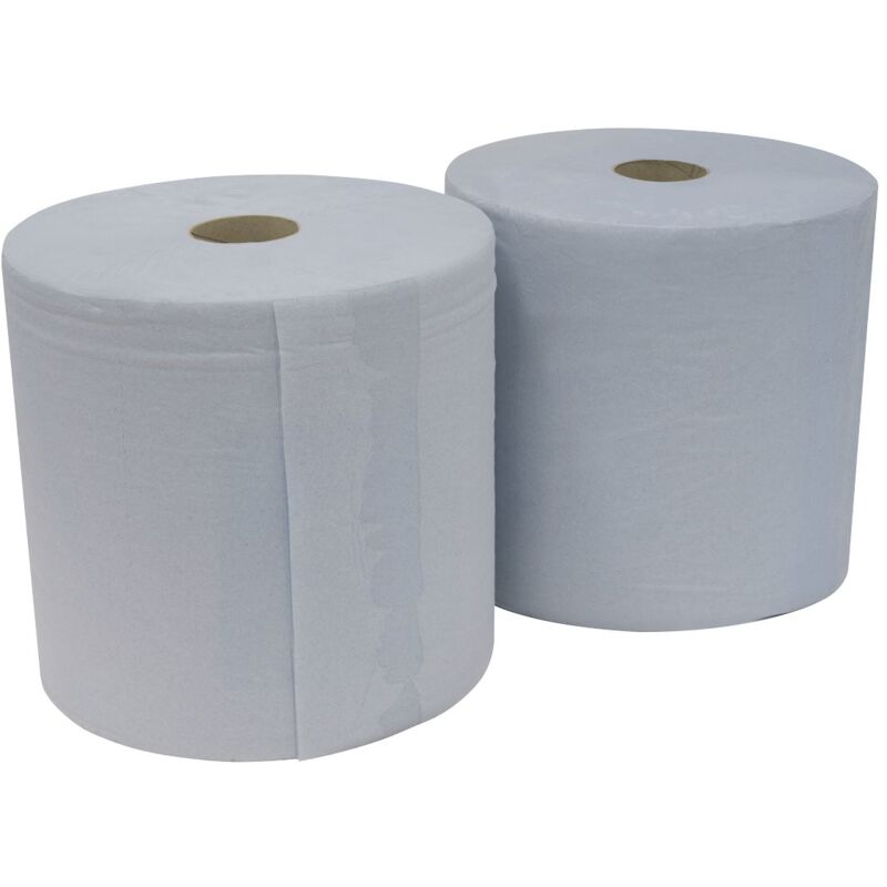 Sealey - BLU400 2-Ply Blue Wiper Roll 400m x 260mm - Pack of 2
