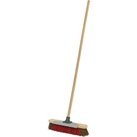 Sealey BM16SC Heavy-Duty Stiff/Hard Bristle Broom with Scraper 16""(405mm)