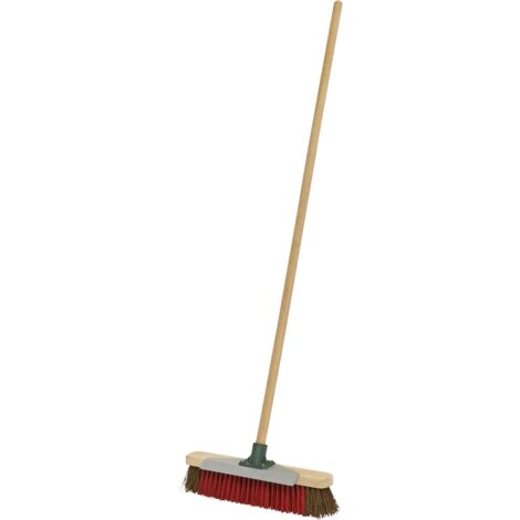 Sealey BM16SC Heavy-Duty Stiff/Hard Bristle Broom with Scraper 16""(405mm)