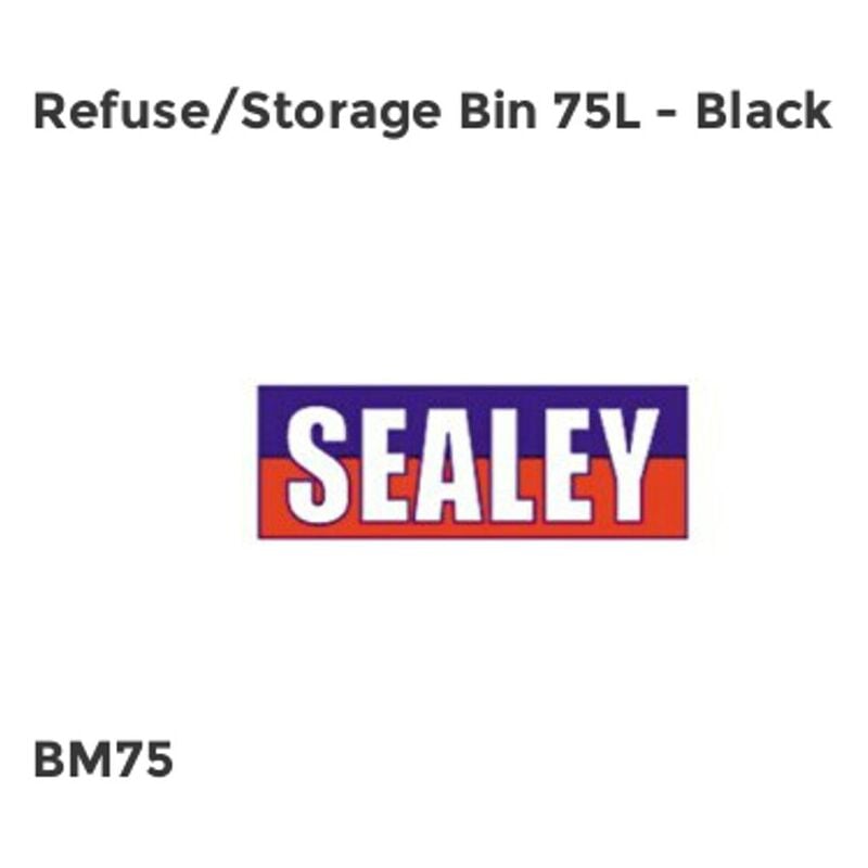 Sealey - Refuse/Storage Bin 75L - Black