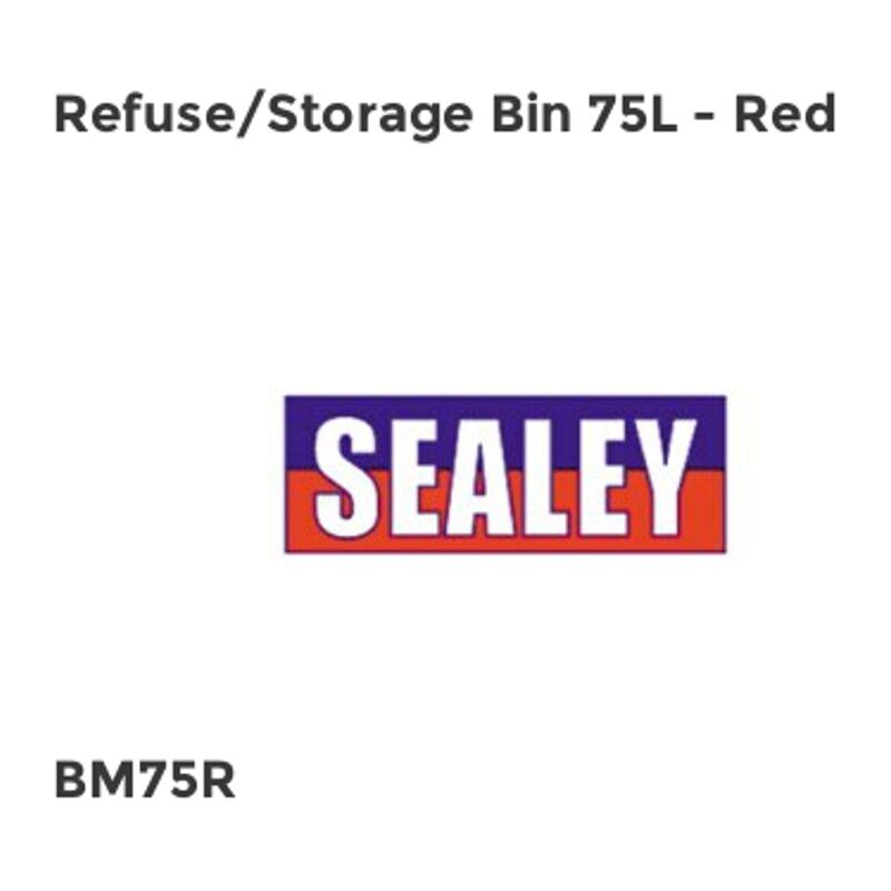 Sealey - Refuse/Storage Bin 75L - Red